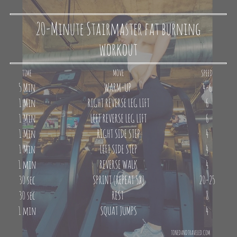 20 Minute Fat Burning Stairmaster Workout Toned and Traveled